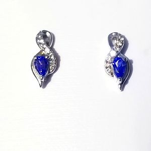 Genuine Tanzanite and Diamond Earrings